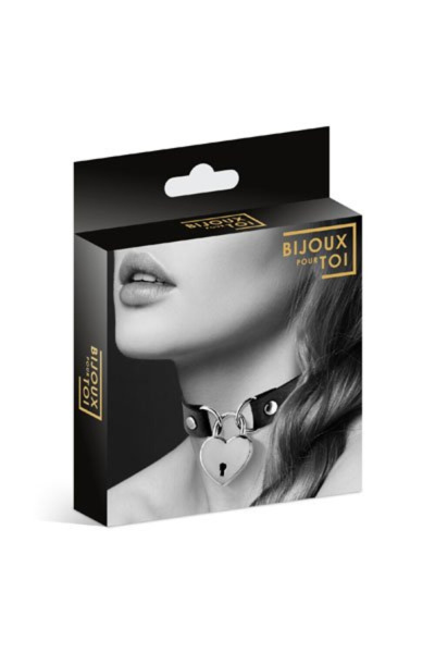 Чокер с замком сердце COLLIER PENDENTIF COEUR NOIR_3