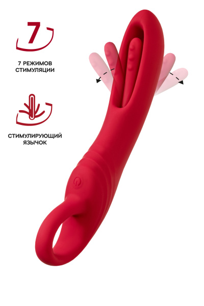 Стимулятор с двигающимся язычком Flovetta BEGONIA, силикон, розовый, 18.5 см_2