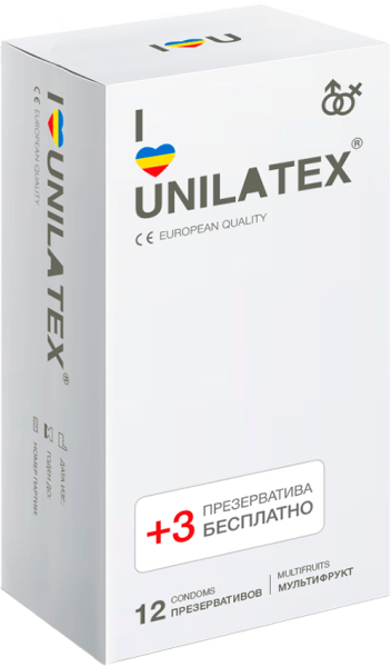 Презервативы фруктовые Unilatex Multifruits 12 шт+3 шт  _1