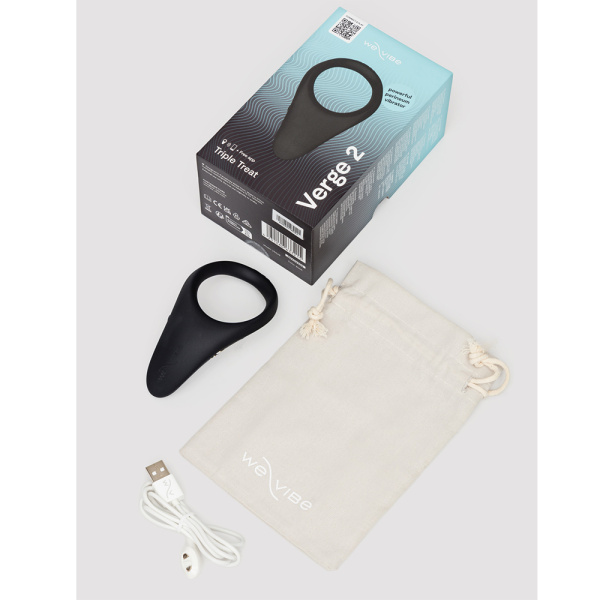 Эрекционное кольцо We-Vibe Verge 2 с вибрацией, черное_6