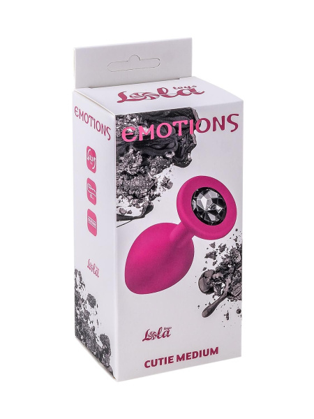 Анальная пробка Emotions Cutie Medium Pink black crystal_1