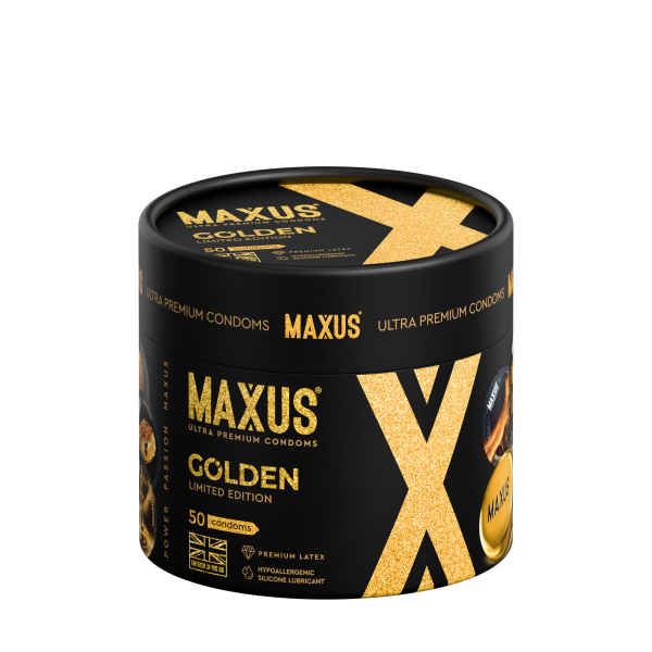 Презервативы MAXUS Golden Limited Edition в железном кейсе, золотые, 50 шт._5