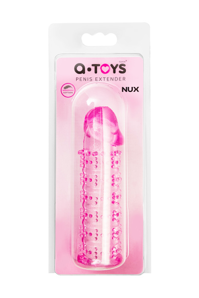 Насадка на пенис A-Toys by TOYFA Nux, TPE, розовый, 12,5 см_4