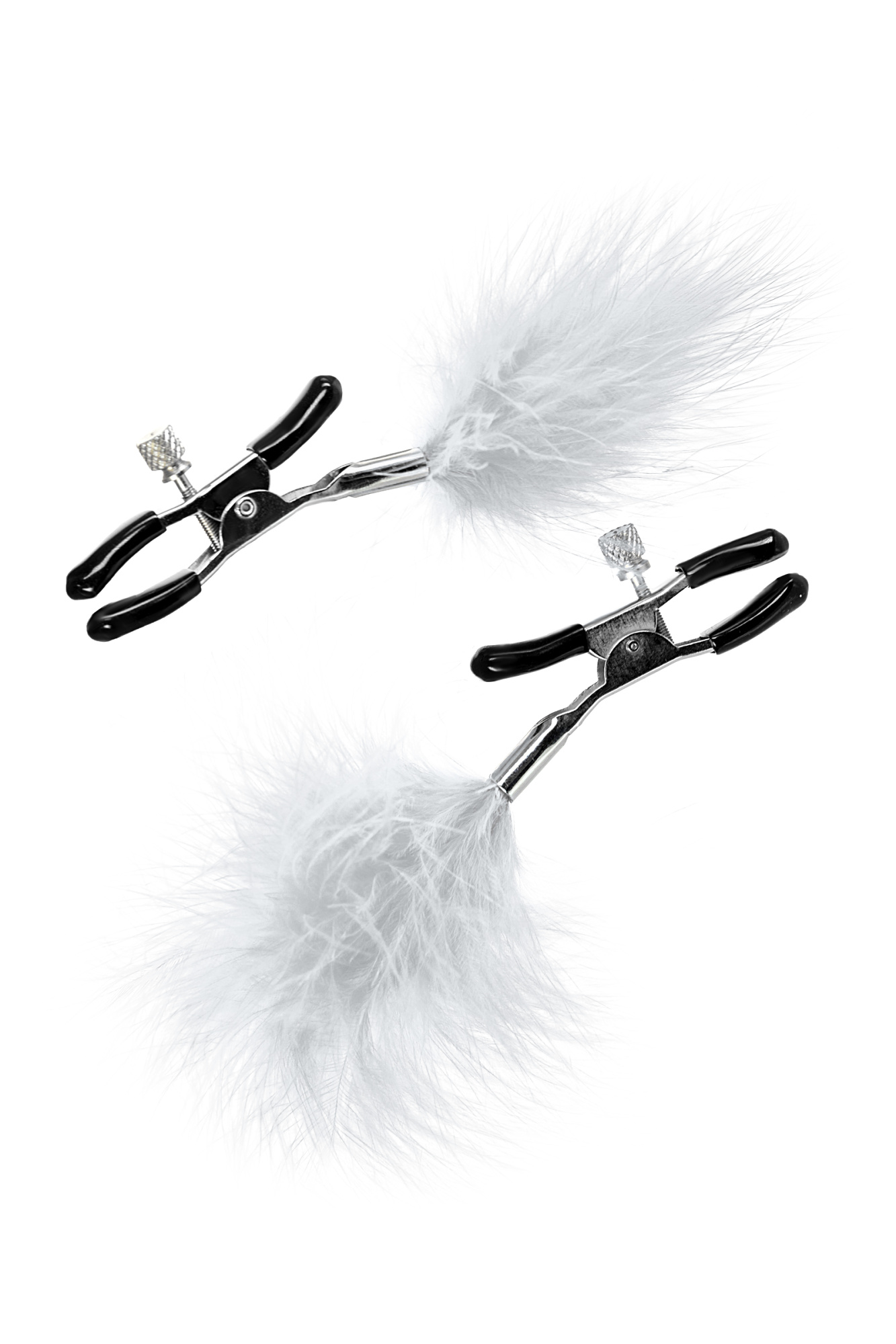 Зажимы для сосков TOYFA Theatre, металл с пухом_6