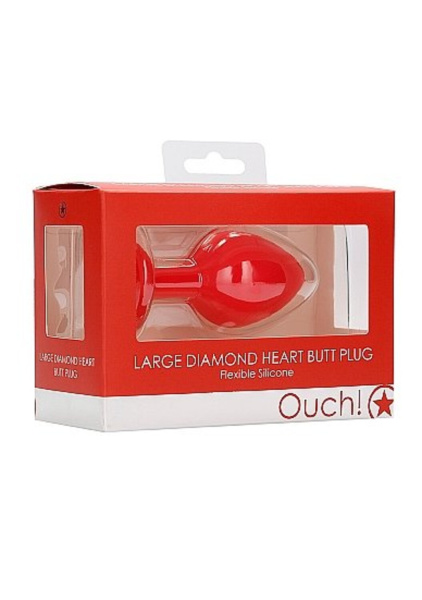Анальная пробка Large Ribbed Diamond Heart Plug_1