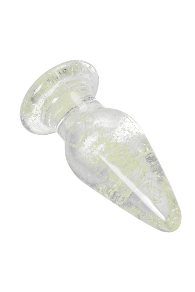 Анальная втулка Sexus Glass светящаяся в темноте, стекло, прозрачная, 9,8 см_3