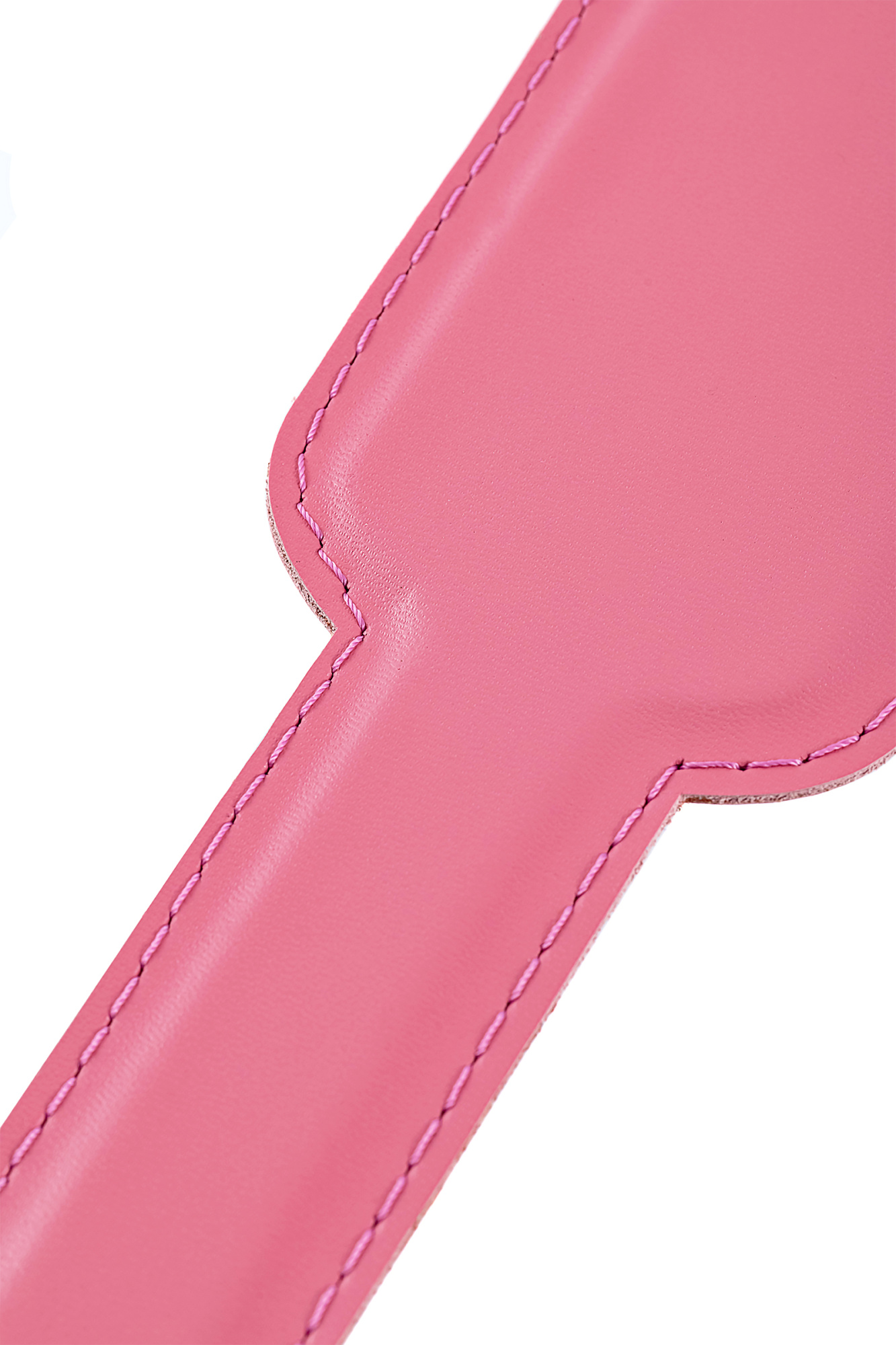 Паддл Pecado BDSM, твердыи, натуральная кожа, пластик, розовый_5