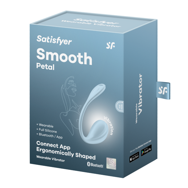 Виброяйцо Satisfyer Smooth Petal, голубой_2