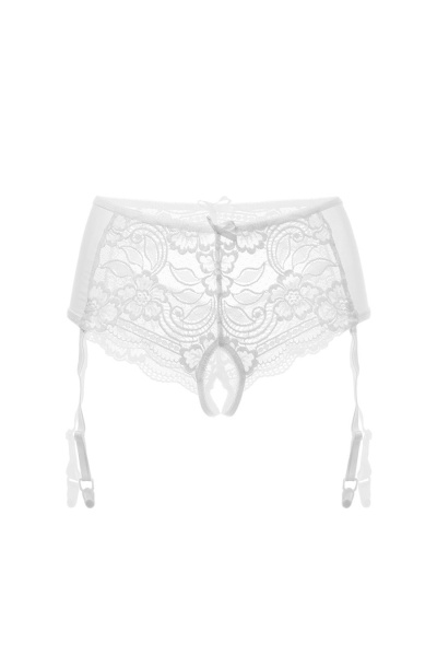 Эротические трусики-пояс Erolanta Lingerie Collection с кружевными вставками, белые (46-48)_1