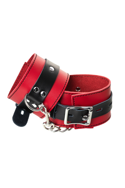 Оковы на ноги TOYFA Theatre, кожа, красный, 28 см_5