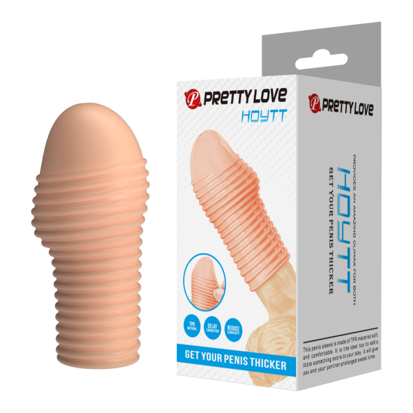Рельефная насадка на пенис телесная Pretty Love BI-026291_2