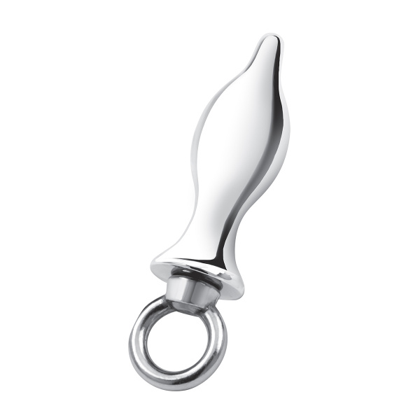 Плаг металлический с кольцом 2,5 in Stainless Steel Metal Tapered Butt Plug With Loop Hardware_4