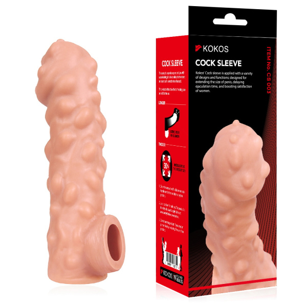Насадка на пенис Cock Sleeve телесная с рельефом KOKOS CS-003-S_2