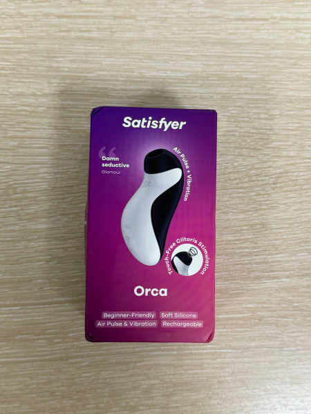 Уценка! Вакуумно-волновой стимулятор с вибрацией Satisfyer Orca, черно-белый_5