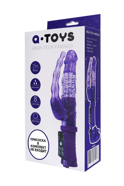 Анально-вагинальный вибратор A-Toys by TOYFA High-Tech fantasy, TPR, фиолетовый, 22 см_2