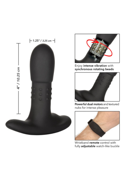 Перезарежаемый анальный стимулятор Beaded Probe с функцией 