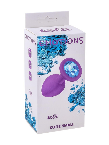 Анальная пробка Emotions Cutie Small Purple light blue crystal_1