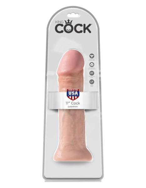 Фаллоимитатор-гигант на присоске телесный King Cock 11 Cock Flesh_1