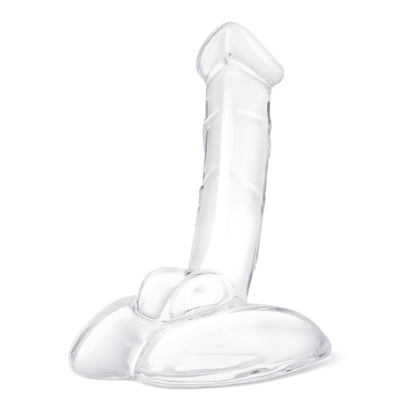 Фаллоимитатор с мошонкой на подставке 7,5 in Rideable Standing Glass Cock With Stability Base_3