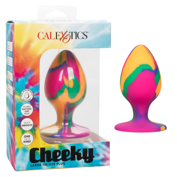 Яркая анальная пробка L из силикона CHEEKY LARGE TIE-DYE PLUG_1