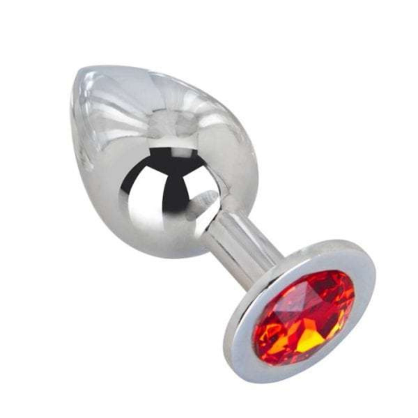 Большой плаг из стали с кристаллом RED FLAME_1