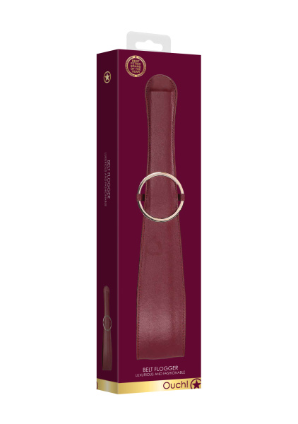 Шлепалка  Ouch Ouch! - Belt Flogger - Burgundy_1