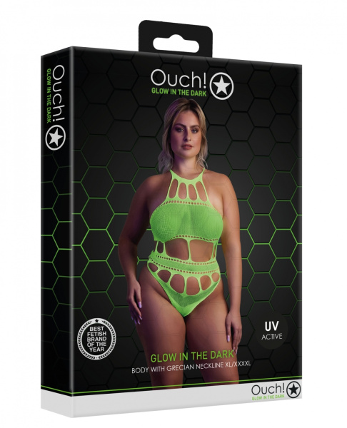 Боди with Grecian Neckline - Neon Green - XL/XXXXL_1
