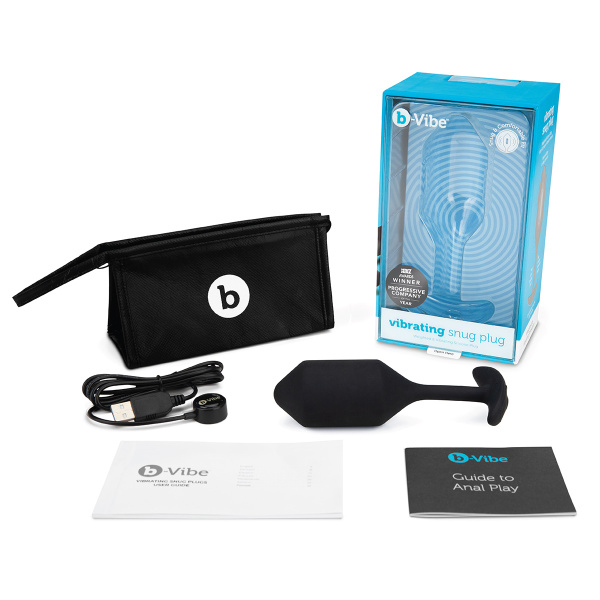 Пробка для ношения с вибрацией черная B-Vibe Vibrating Snug Plug 4_4