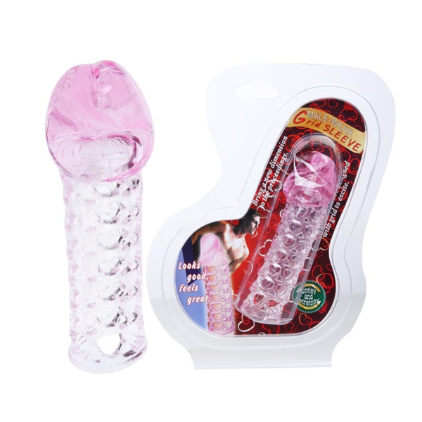 Насадка на фаллос с закрытой головкой розовый_1