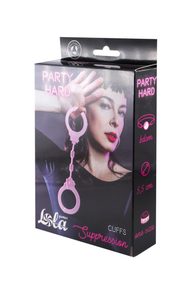 Силиконовые наручники Party Hard Suppression Pink_3
