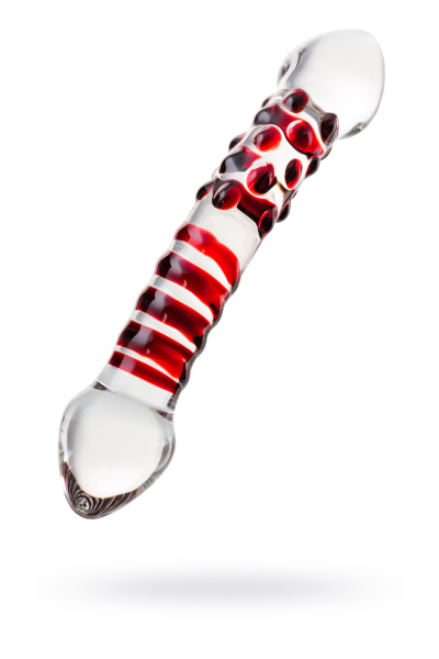 Двусторонний фаллоимитатор Sexus Glass, стекло, прозрачный, 21 см_2