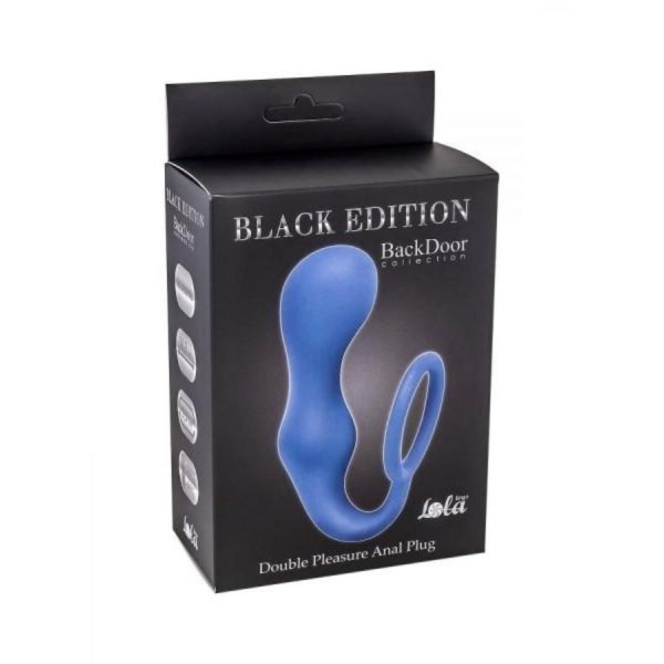 Эрекционное кольцо с анальной пробкой Double Pleasure Anal Plug Blue  4217-03Lola_1
