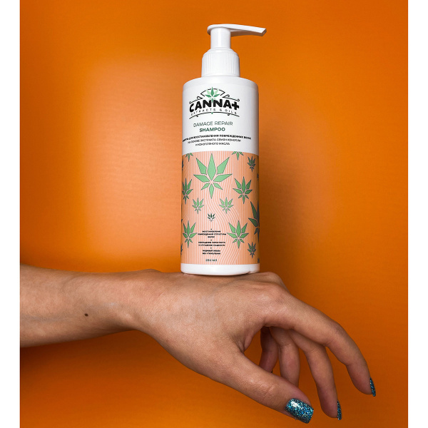 Шампунь для поврежденных волос с кератином CANNA+ Damage Repair Shampoo 250 мл_5