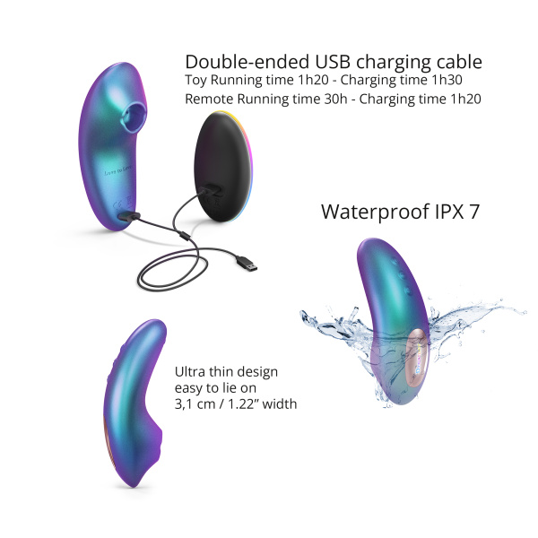 Стимулятор клитора с язычком Love to Love DREAMER - IRIDESCENT TURQUOISE_3