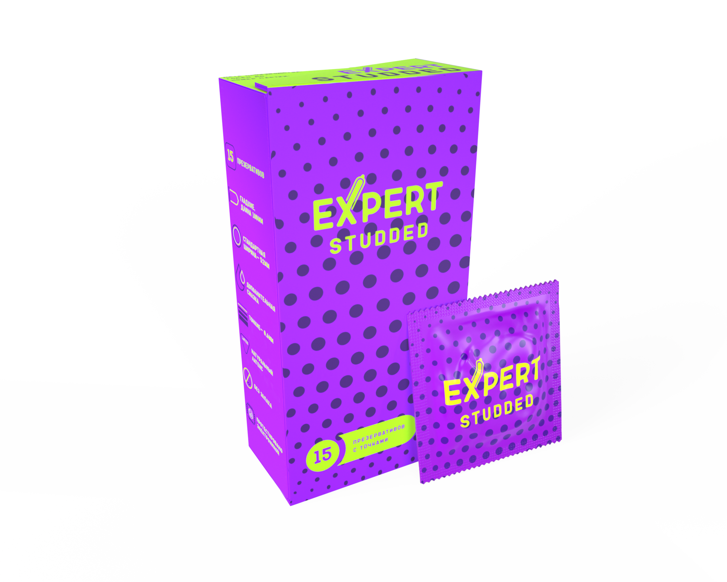 Презервативы EXPERT Studded, облегающие, точечные, 15 шт_1
