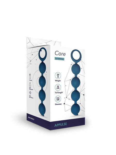 Анальная цепочка Appulse, 2,5 x 13 см , цвет кобальт One Size_1