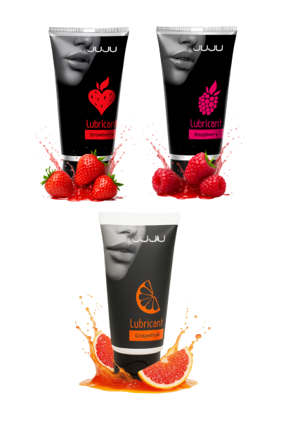 Сет съедобных лубрикантов JUJU: клубника, малина, грейпфрут, 3х50ml 707JU_1