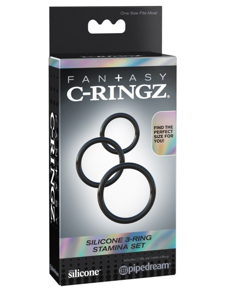 Набор эрекционных колец Fantasy C-Ringz Silicone 3-Ring Stamina Set_1