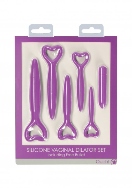 Набор вагинальных расширителей с вибропулей Silicone Vaginal Dilator Set_1
