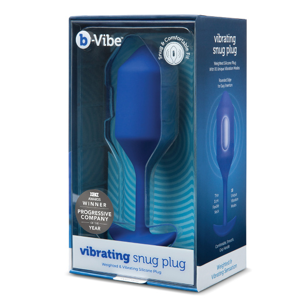 Пробка для ношения с вибрацией синяя B-Vibe Vibrating Snug Plug 4_2