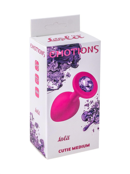 Анальная пробка Emotions Cutie Medium Pink dark purple crystal_3