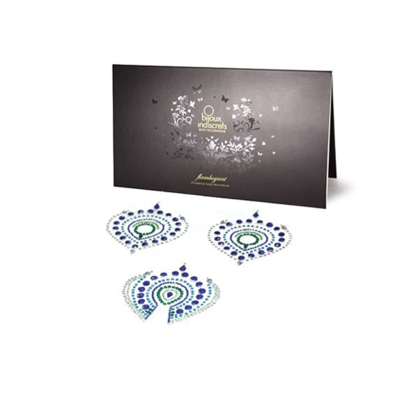 Украшение на грудь Bijoux Indiscrets сине-зеленое_1