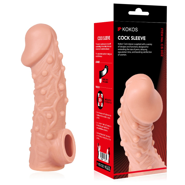 Насадка на пенис Cock Sleeve телесная с рельефом KOKOS CS-002-S_2