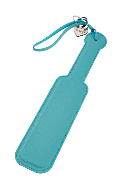 Паддл Pecado BDSM, твердыи, натуральная кожа, пластик, голубой_4