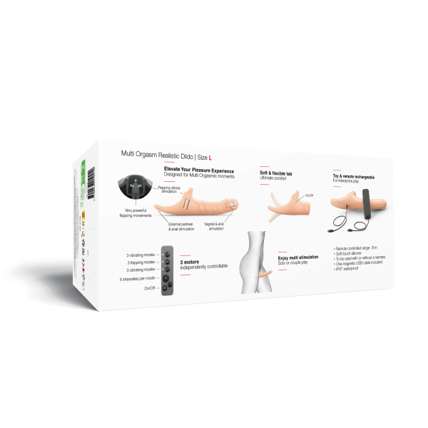 Фаллоимитатор Strap-on-me MULTI ORGASM REALISTIC DILDO с стимуляцией клитора и вибрацией L, телесный_3