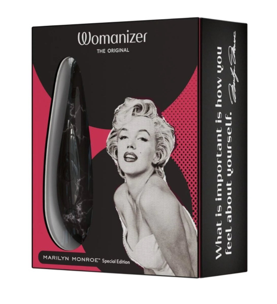 Бесконтактный клиторальный стимулятор Womanizer Marilyn Monroe мраморно-черный_1