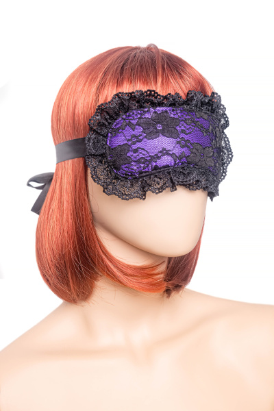 Набор для ролевых игр, фиолетовый (кружевная маска, кружевные наручники), (в пакете)_3