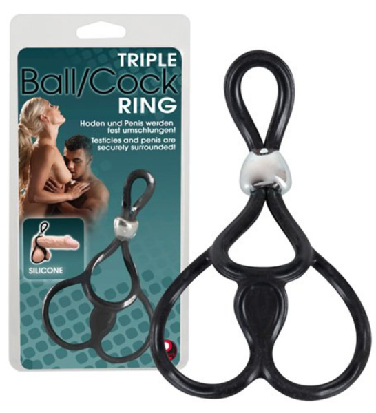 Лассо с подхватом мошонки Triple Ball- und Cockring_1