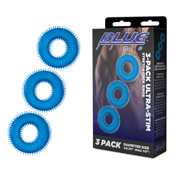 Комплект из трех колец для эрекции 3-Pack Ultra-Stim Stretch Cock Rings_2