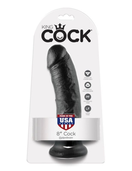 Фаллоимитатор на присоске черный King Cock 8_1
